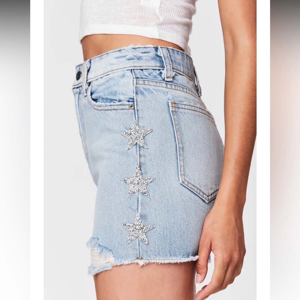CARMAR COLIN SKIRT WITH CRYSTAL STAR PATCHES Size 27